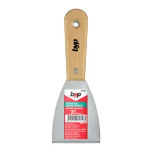 Espátula acero rigido con mango de madera